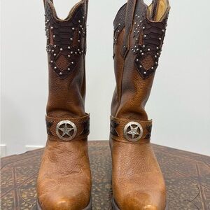 Women’s Estampidas Brown Leather Western Boots size 8.5
